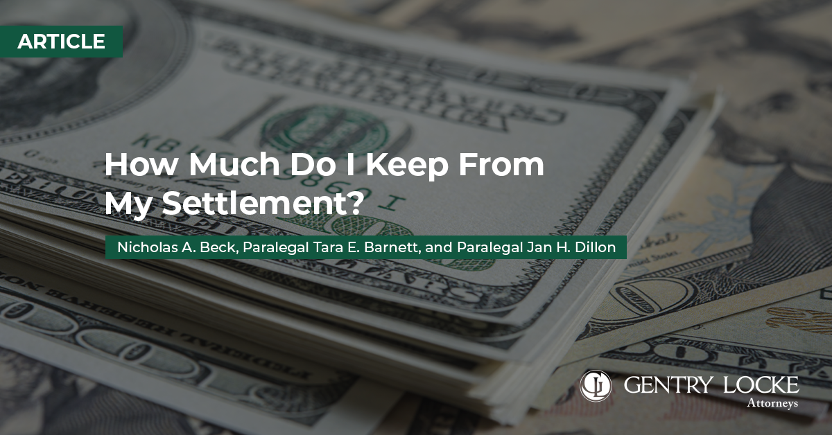 How Much Do I Keep From My Settlement Article